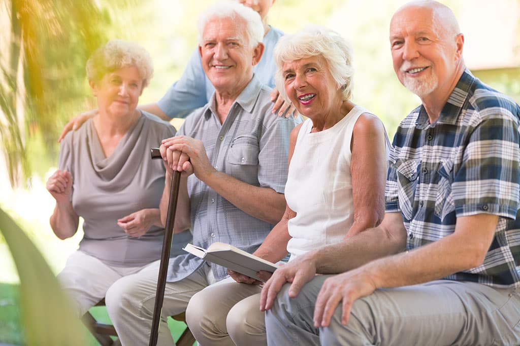 Elderly people enjoying life together, showing dignity, independence, and community